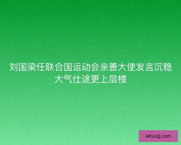 刘国梁任联合国运动会亲善大使发言沉稳大气仕途更上层楼 刘国梁任联合国运动会亲善大使发言沉稳大气仕途更上层楼